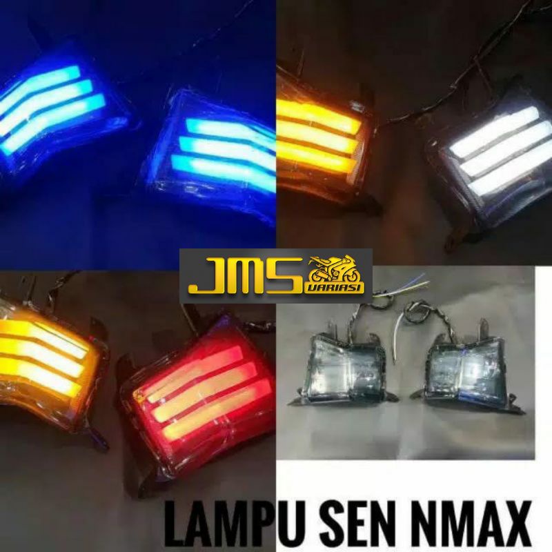 lampu sen led merah/putih/biru plus sen kuning  nmax old nmax lama