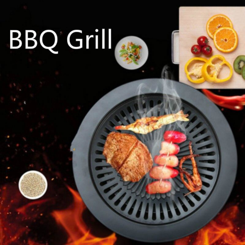 Smokeless Grill /  Panggangan Bulat Barbeque BBQ Grill Plate