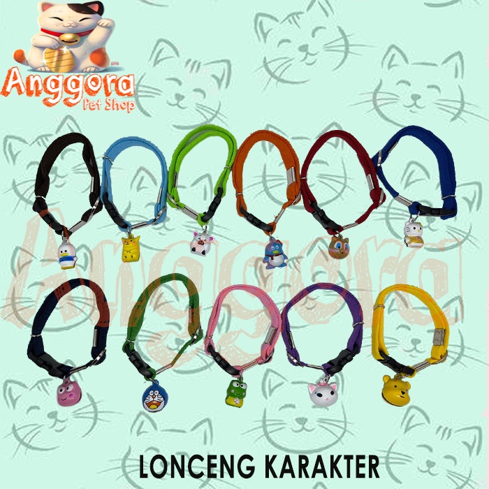 Kalung Kucing / Anjing Polos Lonceng Karakter / Bell Karakter