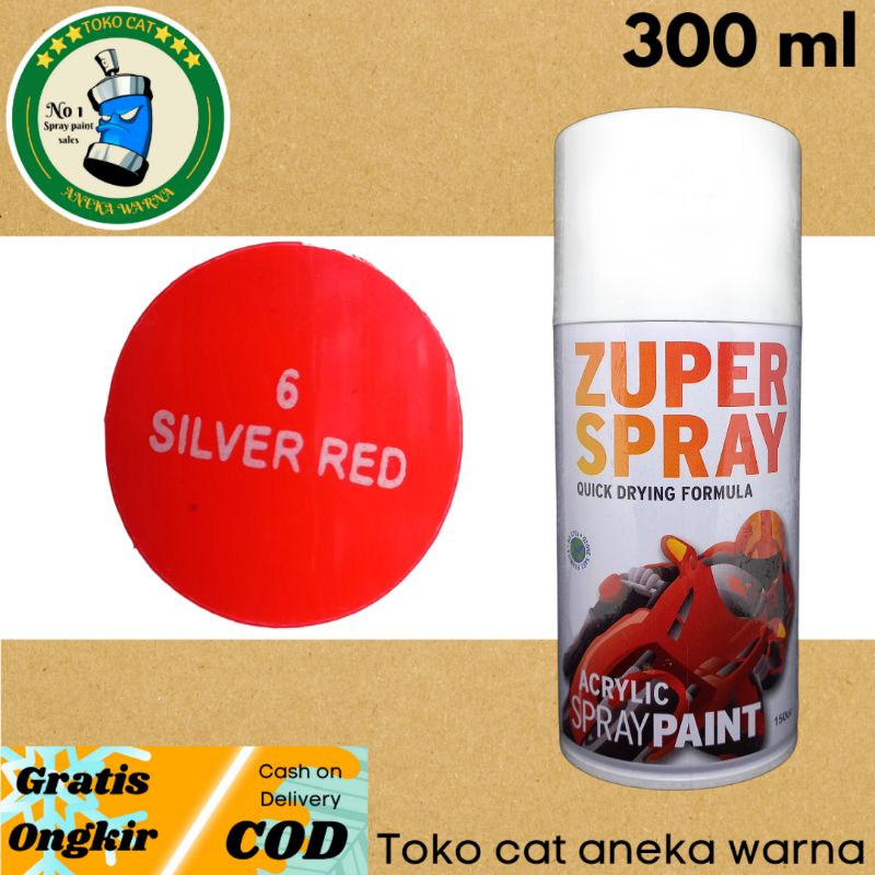 cat semprot 300cc silver red merah zuper spray produk dari rj london spray paint pilok pilox