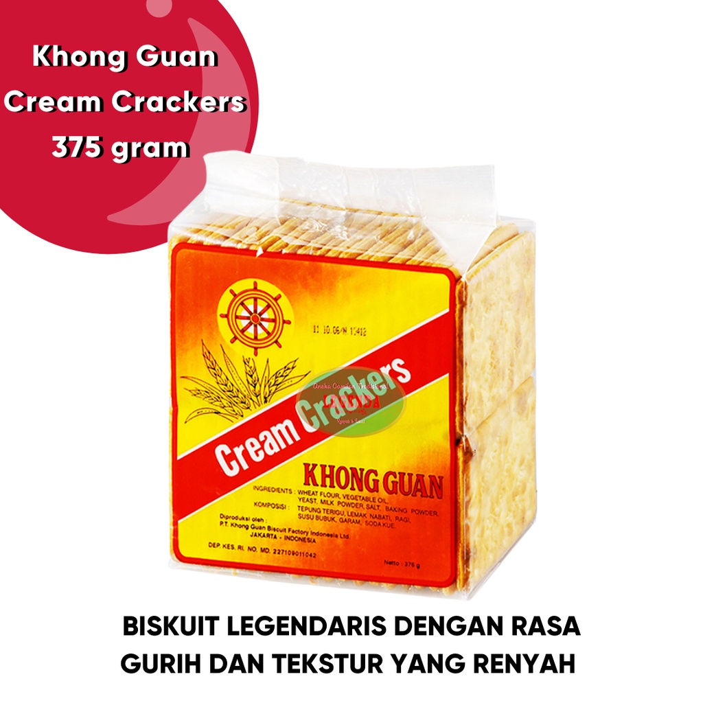 

Biskut Malkist KHONG GUAN Cream Crackers 375 Gr Gram Malkis Krim Cracker Kreker Polos Tawar Plain Gurih Renyah Cemilan Makanan Ringan Snack Tradisional Oleh Oleh Khas Pekalongan Murah Berkualitas Premium