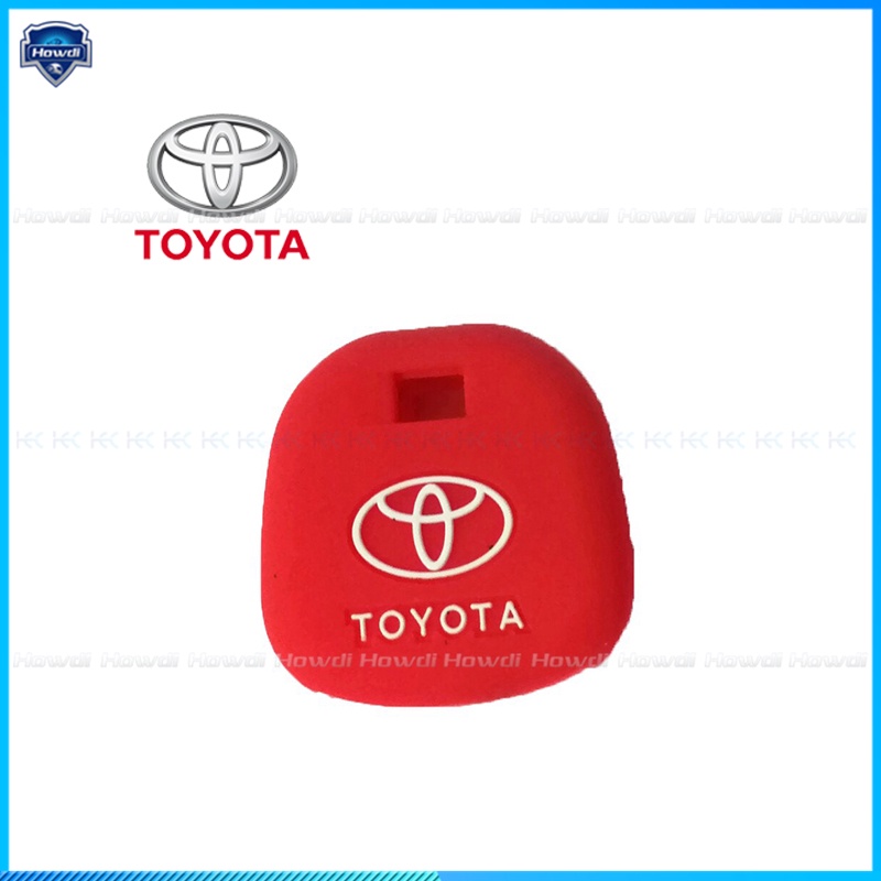 Cover Kunci Mobil Toyota Bahan Silikon Dengan Gantungan Kunci Kulit