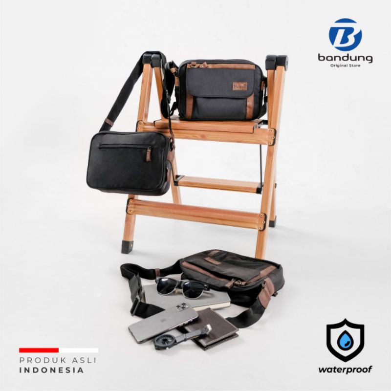 PUSIILL - Tas Slingbag Pria Selempang Kulit Cowok Muat Kamera Premium Quality Original