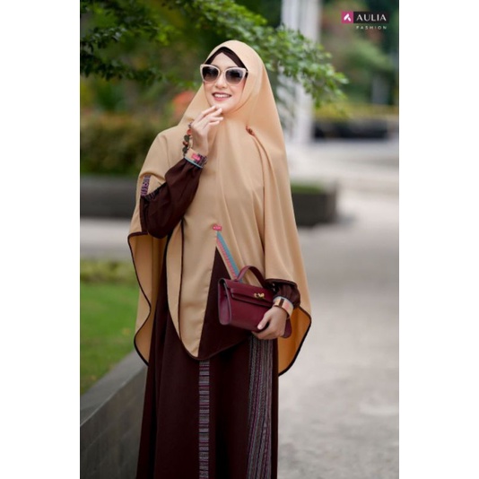 Set Gamis SACHIE CHOCOLATE PASTEL YELLOW by Aulia Fashion