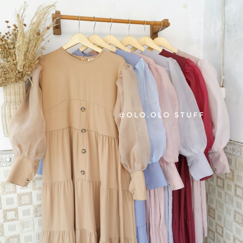 RAYA MAXY DRESS/GAMIS LENGAN BALON
