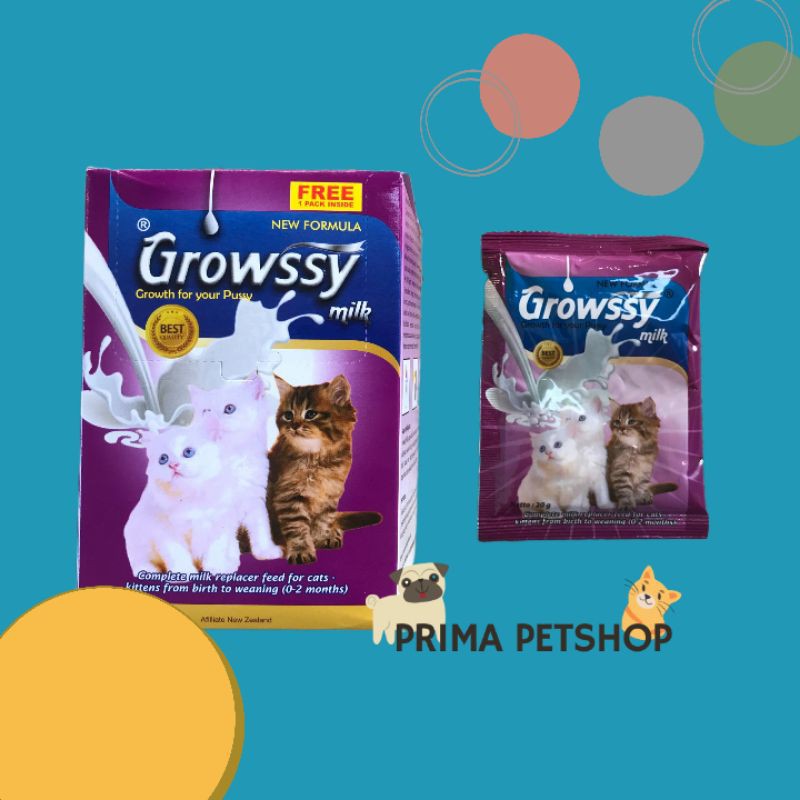 SUSU KUCING SHASET GROWSSY MILK 20G (BELI 10 GRATIS 1)