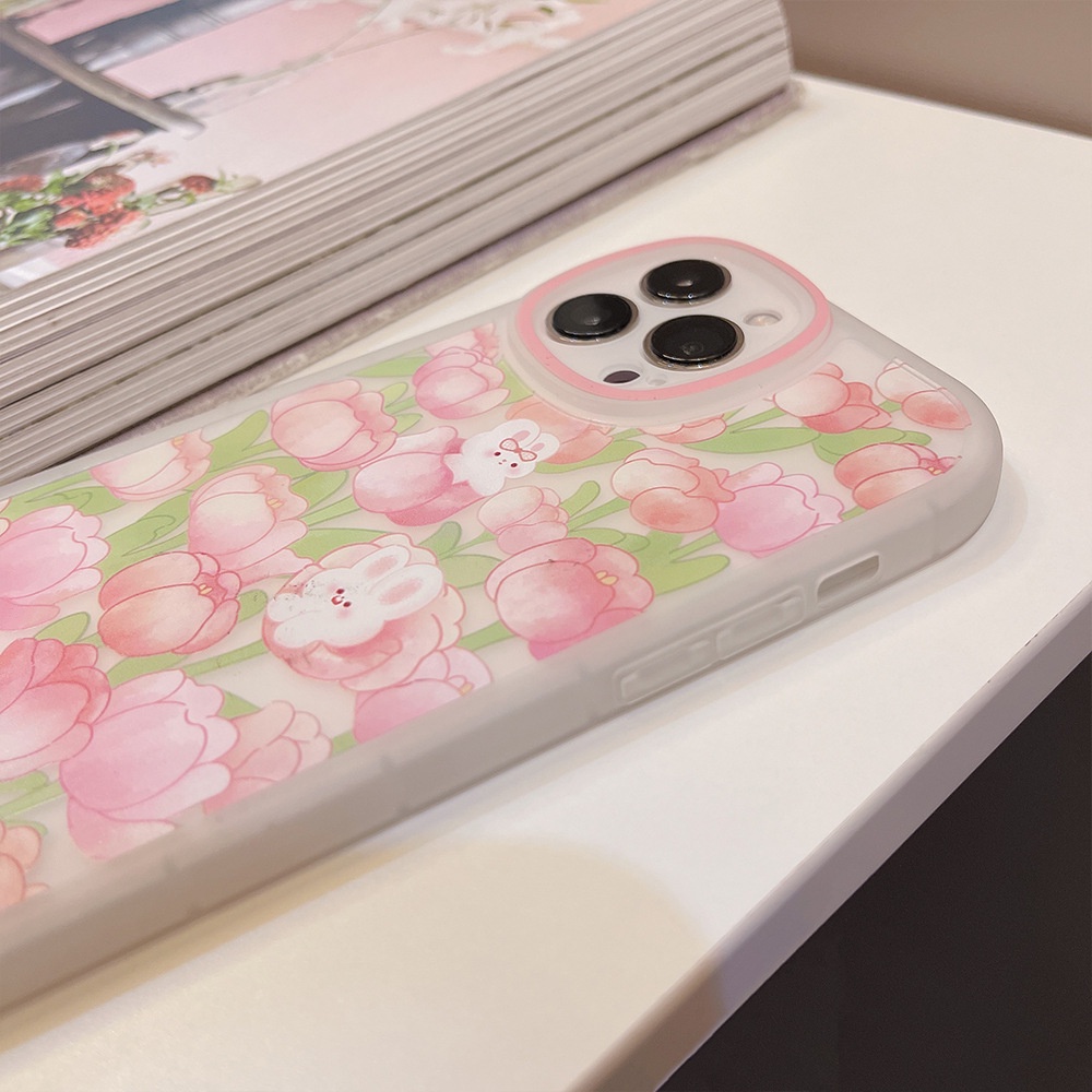 Case Pelindung Bahan tpu Buram Desain Tulip 13 Untuk iPhone 11 7Plus 8Plus Xr XS Max 13 12 Pro Max 11 11 7 8