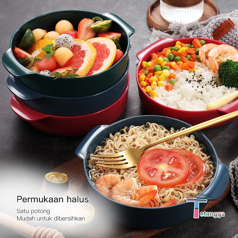 Mangkuk Binaural Wheat Straw Mangkuk Salad Mangkuk Kuah Bahan Jerami Makan Bowl | RAMAH LINGKUNGAN | MICROWAVABLE | BPA FREE