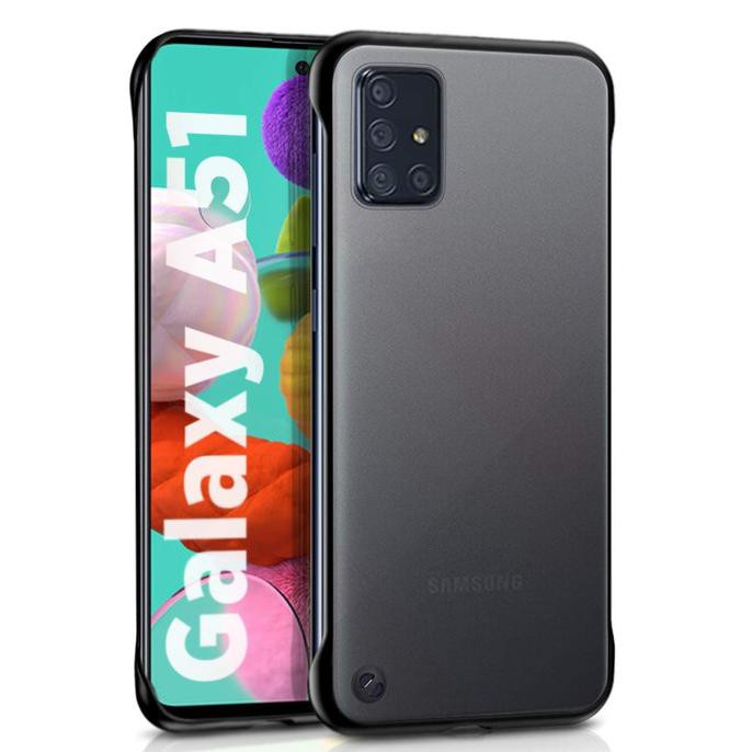 SAMSUNG A51 CASE FRAMELESS TRANSPARANT STAND RING CASING HITAM