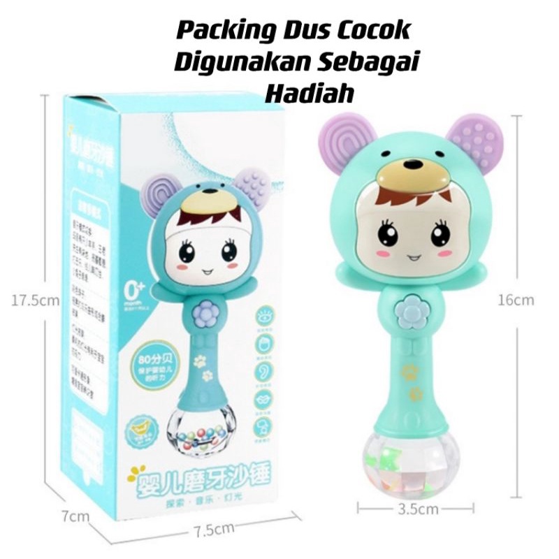 Mainan Anak Tongkat Genggam Rattle Stick Mainan Bayi Music dan Lampu