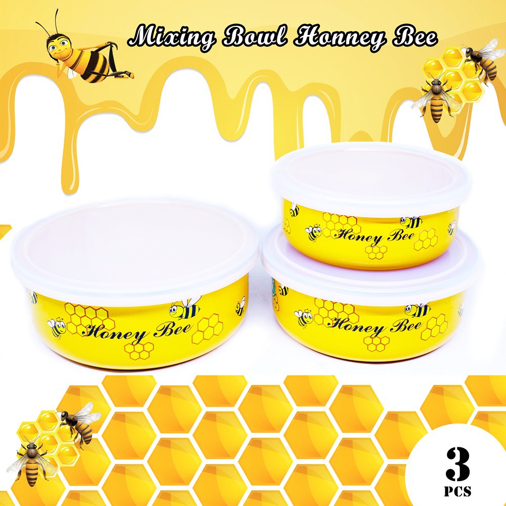 Maspion Mixing Bowl Honey Bee Set 12/16 CM isi 3pcs