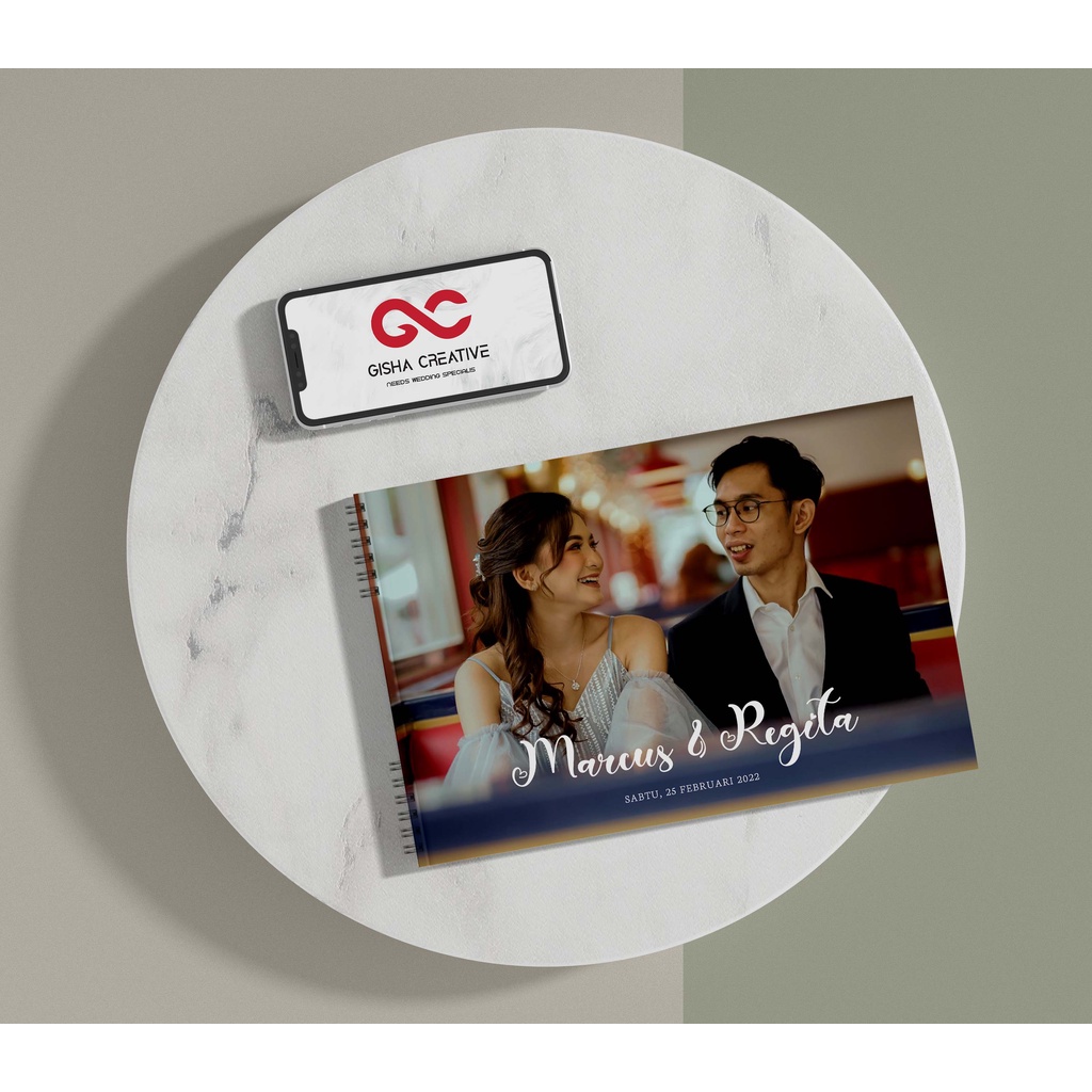 BUKU TAMU PERNIKAHAN HARD COVER & SOFT COVER DESIGN CUSTOM JILID SPIRAL MURAH DEPOK