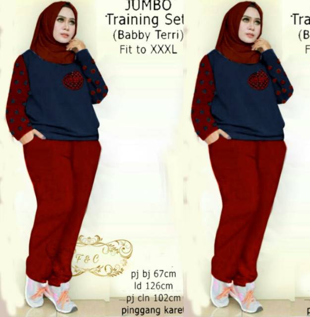 SET TRAINING CELANA SHAIRAH JUMBO BIG SIZE FEHM