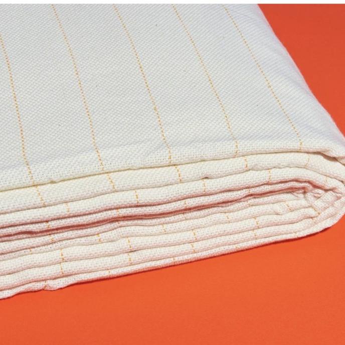 monks cloth/ primary tufting cloth - white gold line