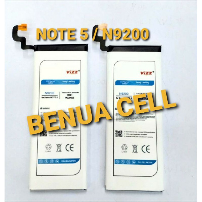 BATRE BATERAI BATEREI VIZZ - VIZZ DOBEL POWER SAMSUNG NOTE 5 N9200