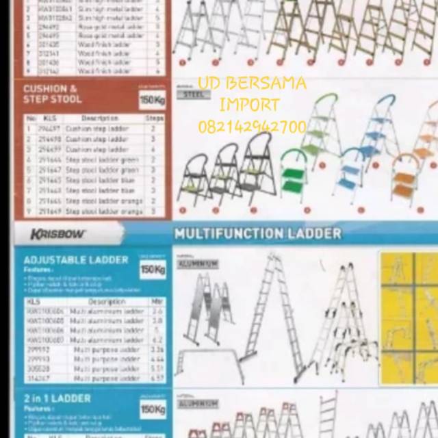 Tangga lipat alumunium 4.4 by krisbow