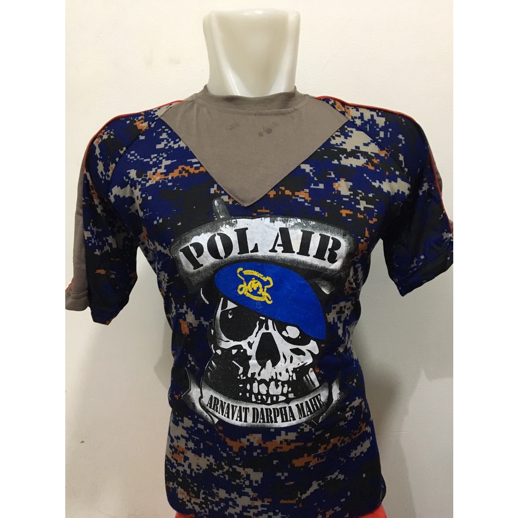 Kaos Raglan Polair Cokelat - Kaos Polair - Kaos Polair Kombinasi - Kaos Dalam Polair