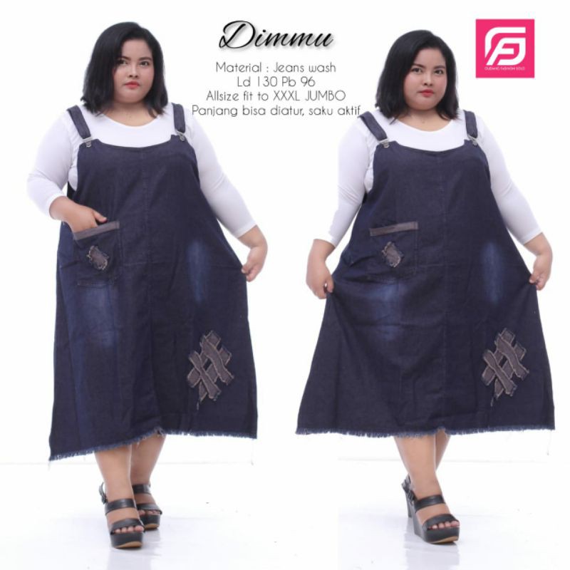 overall jumbo size / overall jeans big size / dress overall super besar dimmu