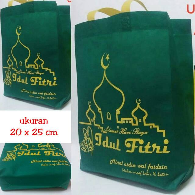 TAS SOUVENIR PARCEL LEBARAN Kecil 20x25 cm tapak bawah/ TAS SPONDBON LEBARAN / GOODIE BAG IDUL FITRI