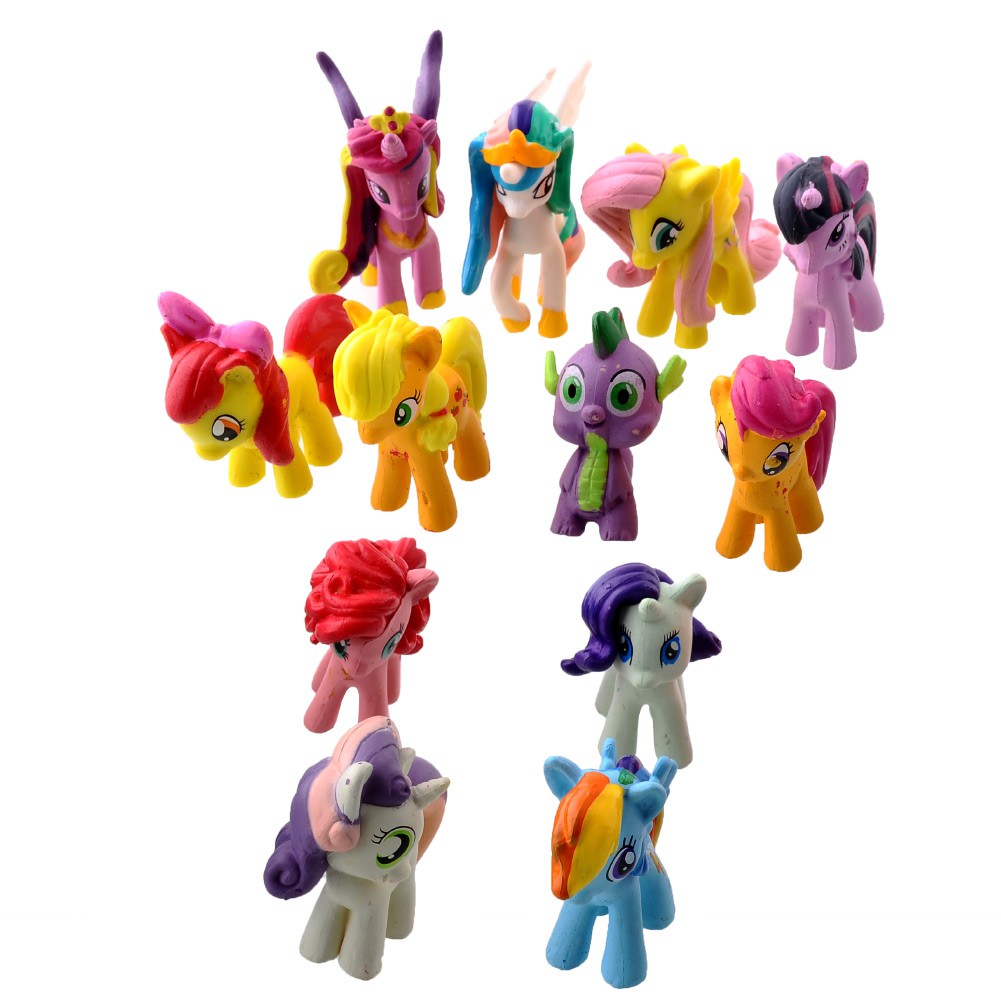 Little Pony Action Figure / Pajangan mainan kuda 4 cm isi 12 pcs