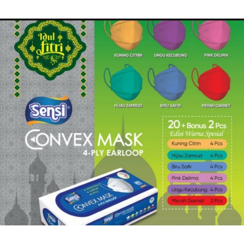 Masker CONVEX SENSI MASK EDISI LEBARAN isi 22 Pcs