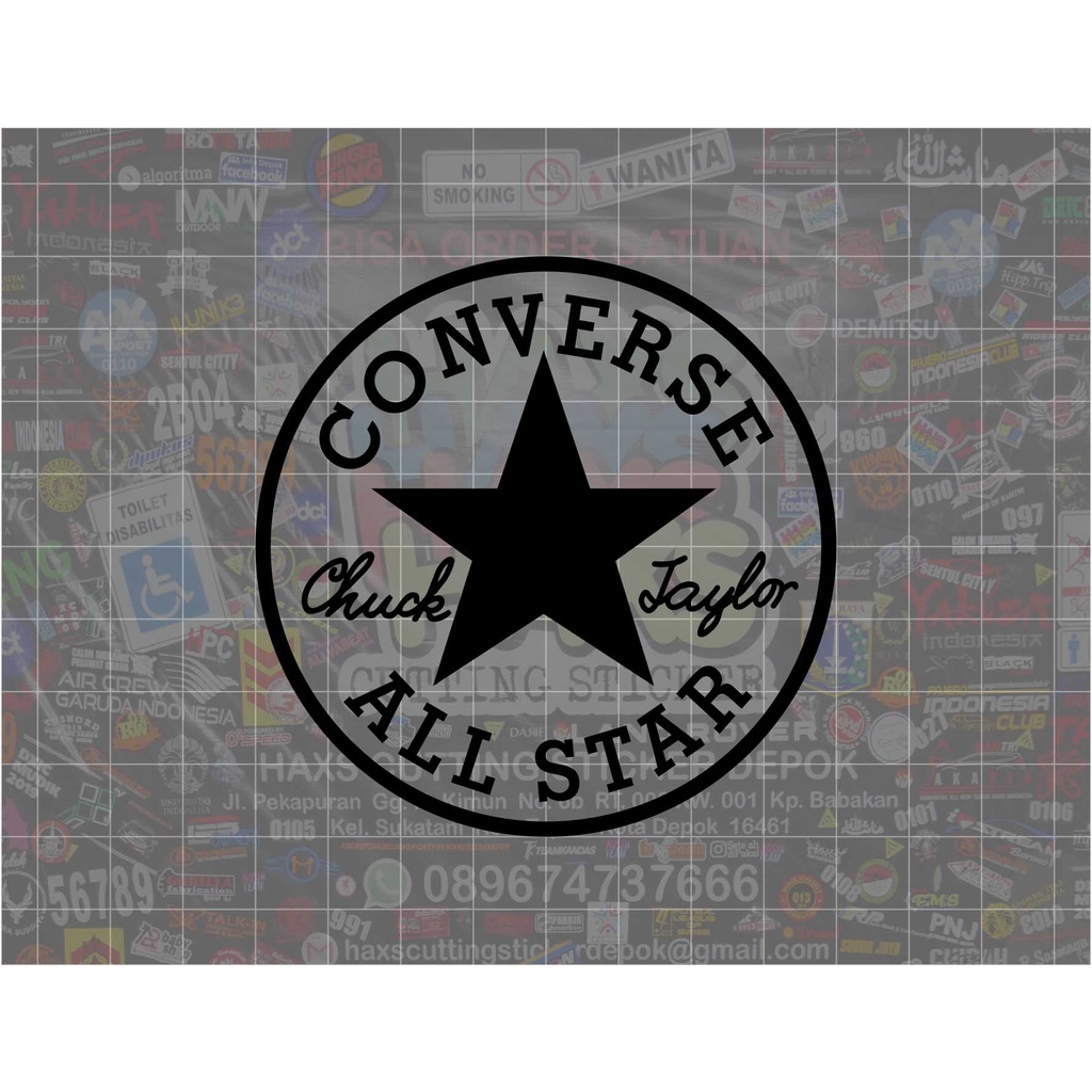 Cutting Sticker Converse All Star Chuck Taylor Ukuran 8 Cm Mobil Motor