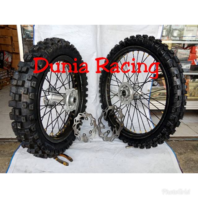 Paketan Velg KLX 150 DTracker ring 16 19 ring 18 21 Ban luar piringan cakram + stel pasang Stoper Ban