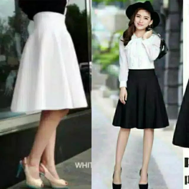 Rok midi flare skirt scuba /Rok mini/Rok payung lebar pendek mayung