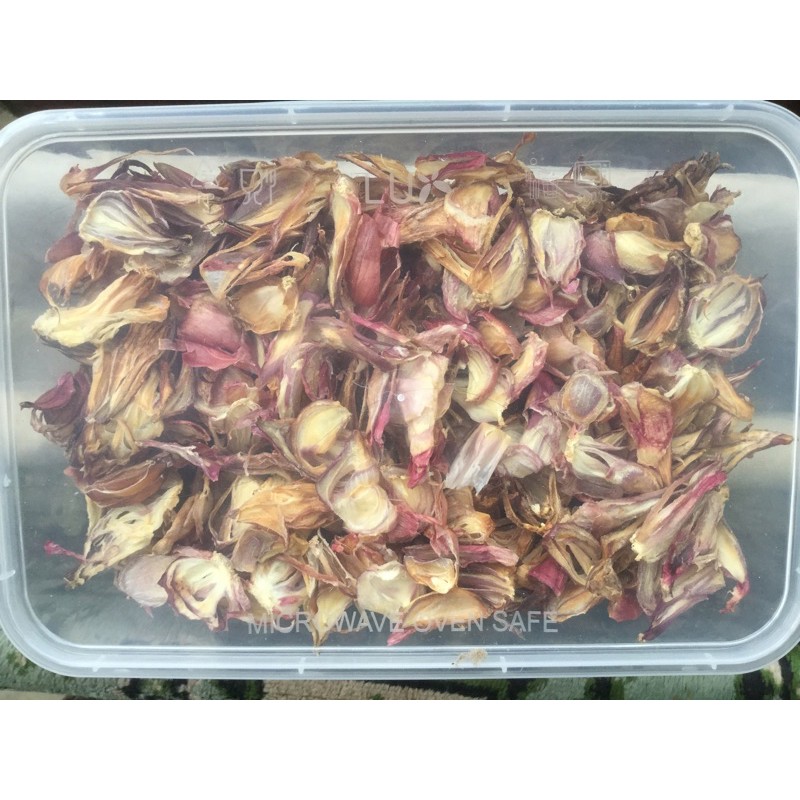 

Dried sliced pure shallot (toasted) gross weight 100gr