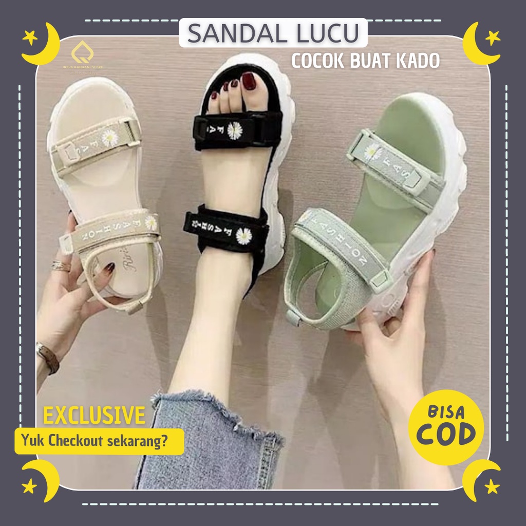 Sandal Wanita Terbaru Cantik Korean IRS-828 Model Baru Kekinian Korea Sendal Buat Ootd Jalan Jalan2 