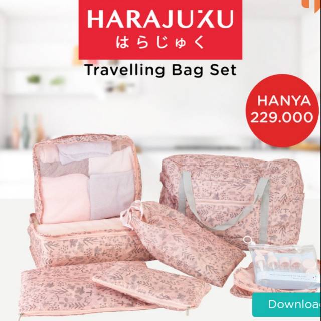 Tas travelling cantik motif bunga