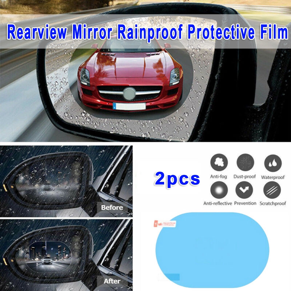 2x Car Anti Fog Anti-glare Rainproof Rearview Mirror Trim Film Cover Accessories