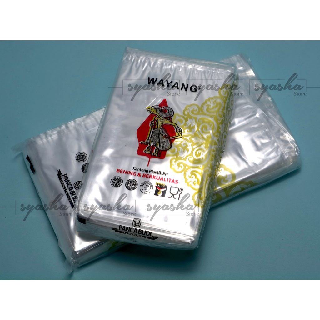 Kantong Plastik PP Bening Transparan Merk Wayang Uk12x24