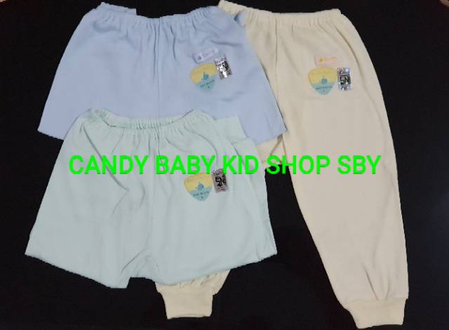 Celana Bayi Ruby Baby Pendek 3/4 Panjang M L XL 3 Warna Muda 3in1 Murah Halus Lembut