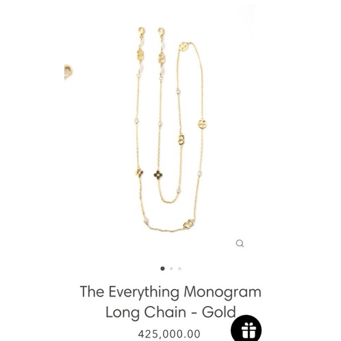 BUTTONSCARVES THE EVERYTHING MONOGRAM LONG CHAIN GOLD