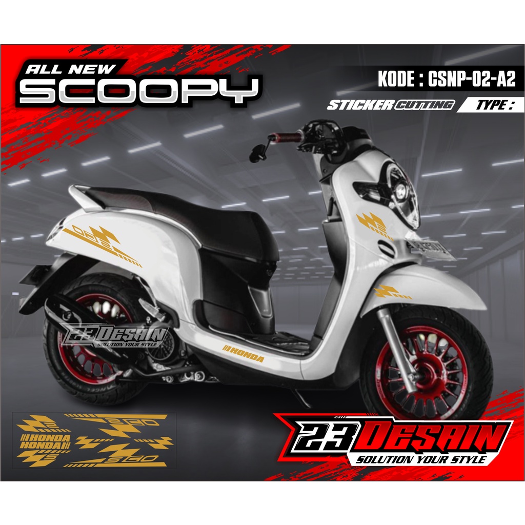 STIKER SCOOPY PUTIH STRIPING STIKER SKUTER SCOOPY TERBARU CUTTING SCOOPY FI CUTTING STIKER SCOOPY 20