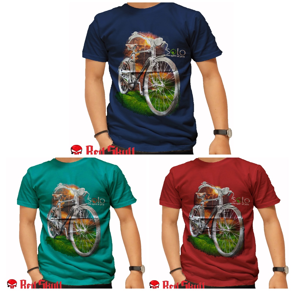 Kaos oblong onthel vintage solo classic katun soft