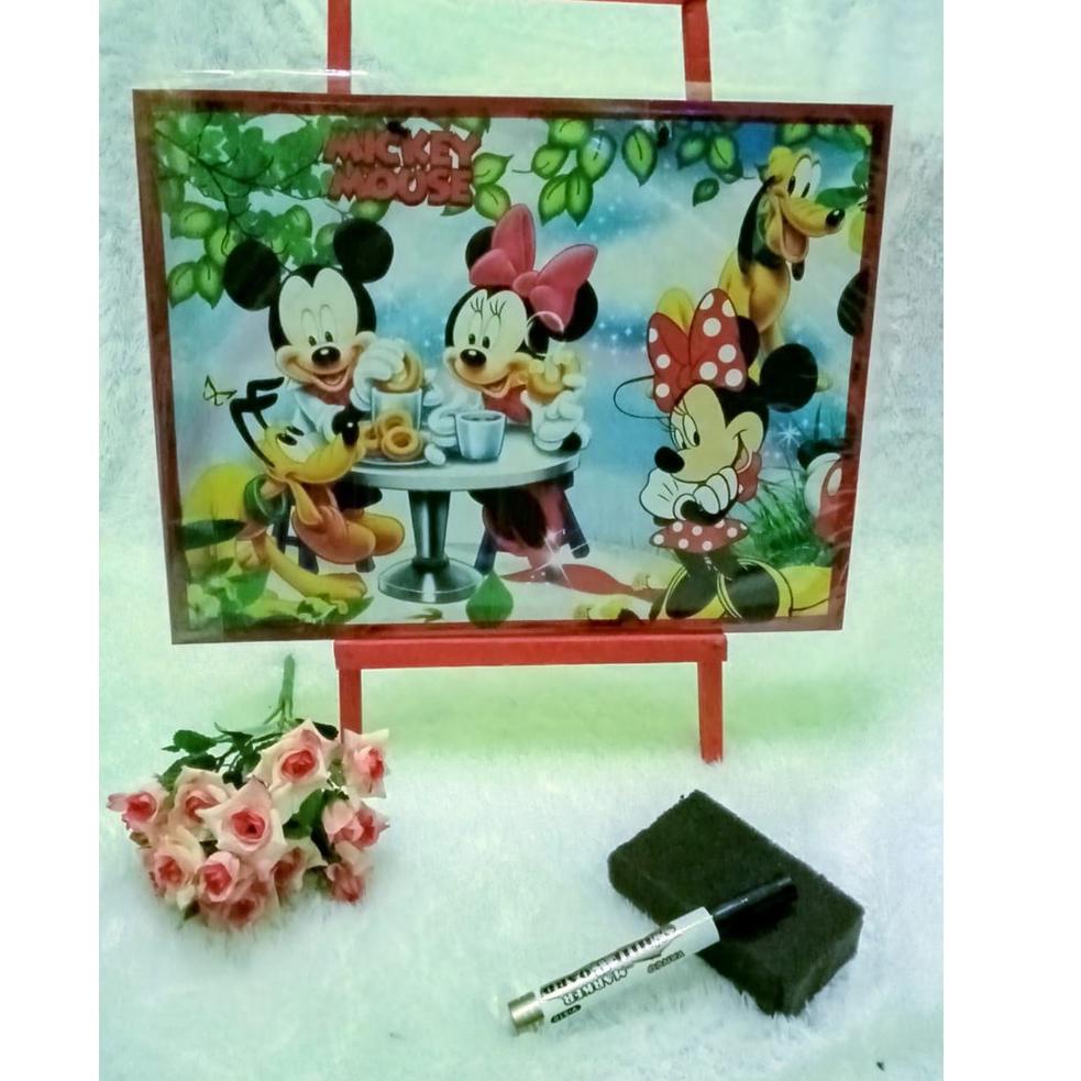 

[PRODUK B0VRN] papan tulis white board / white board anak karakter 30x40 ( plus penyangga dan spidol ) G80