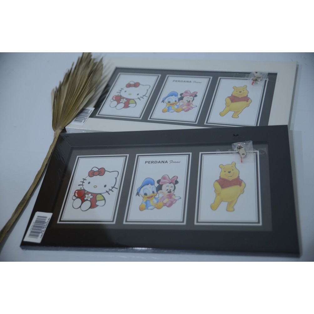 Bingkai/Frame/Pigura 3R & 4R Isi 3 Hitam & Putih
