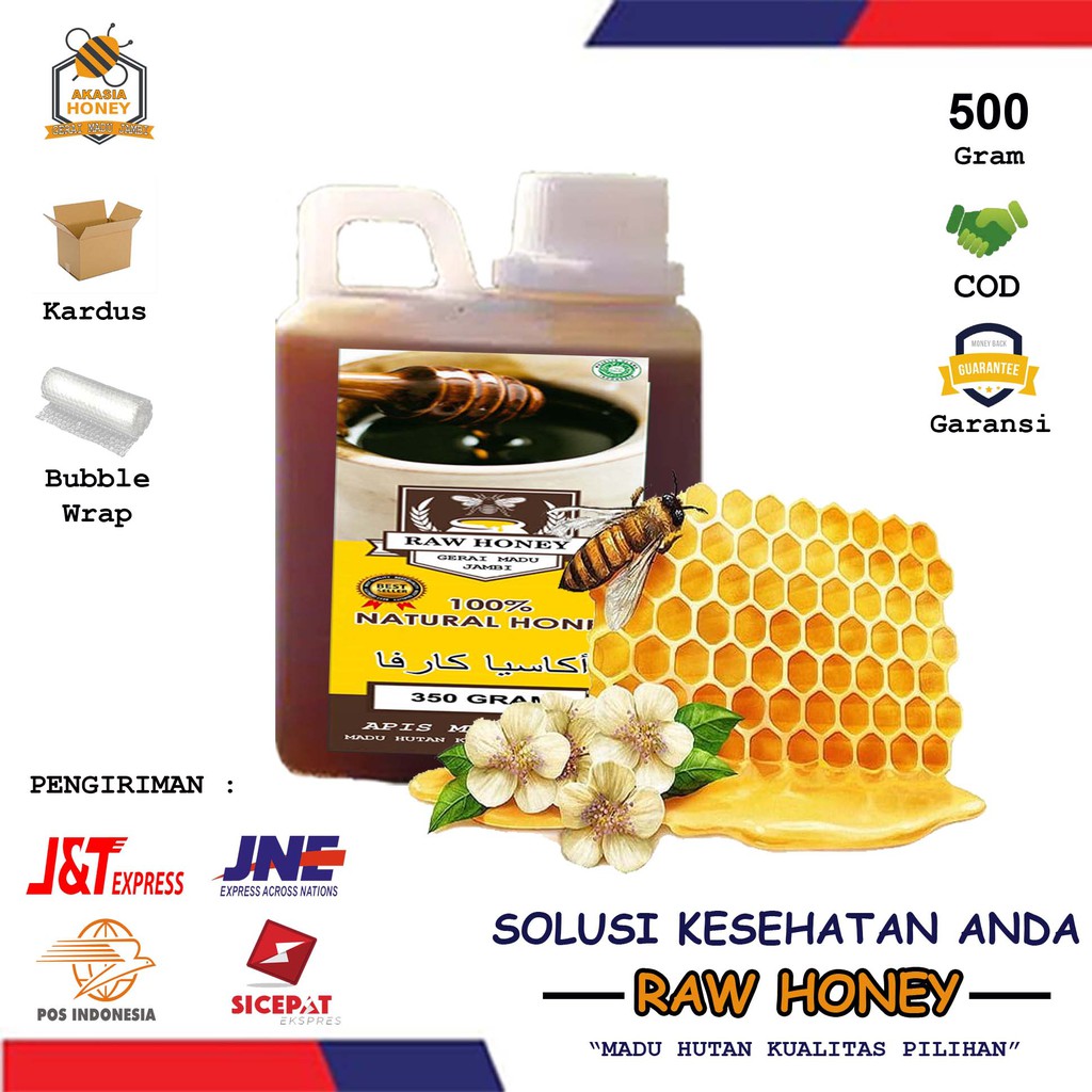 

MADU MURNI ASLI MADU HUTAN RAW HONEY AKASIA 100% MADU ORGANIK HUTAN SUMATERA 500 ML