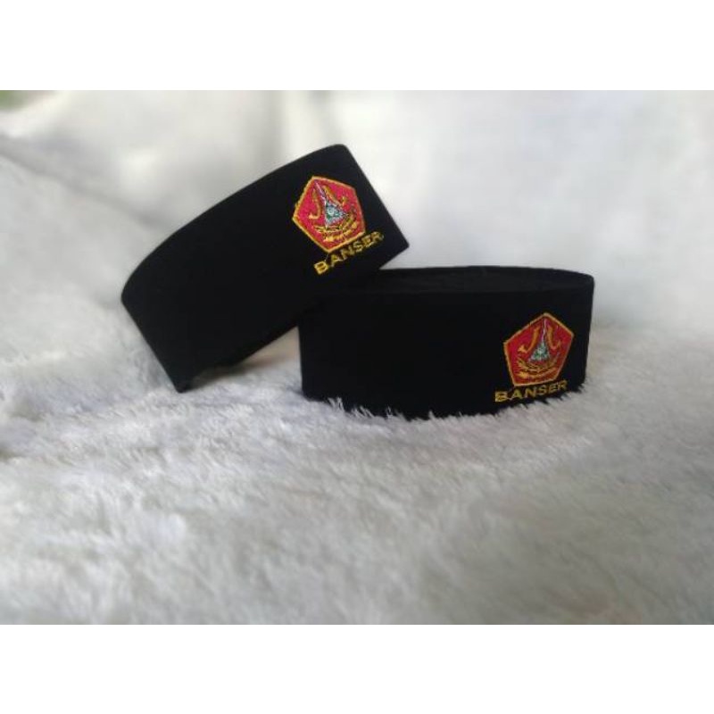 Peci Hitam Logo Banser Tinggi 9 Cm Bordir Komputer