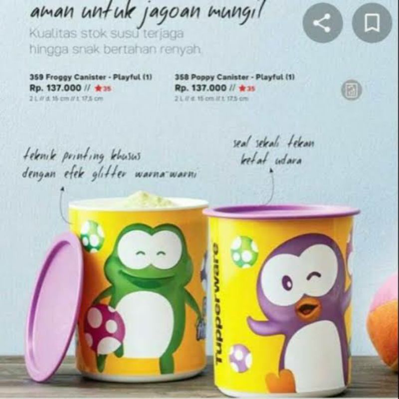 Froggy Poppy Canister - Tuperware