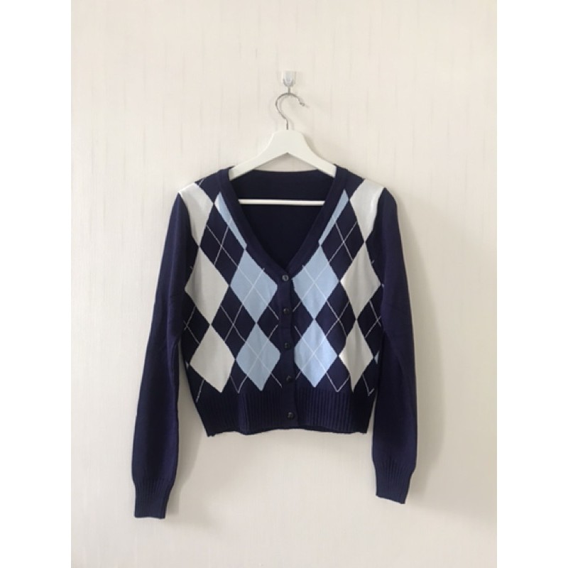 Argyle cardi