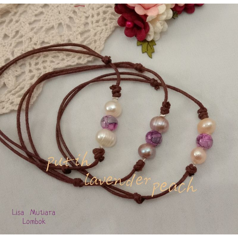 Gelang tali mutiara lombok