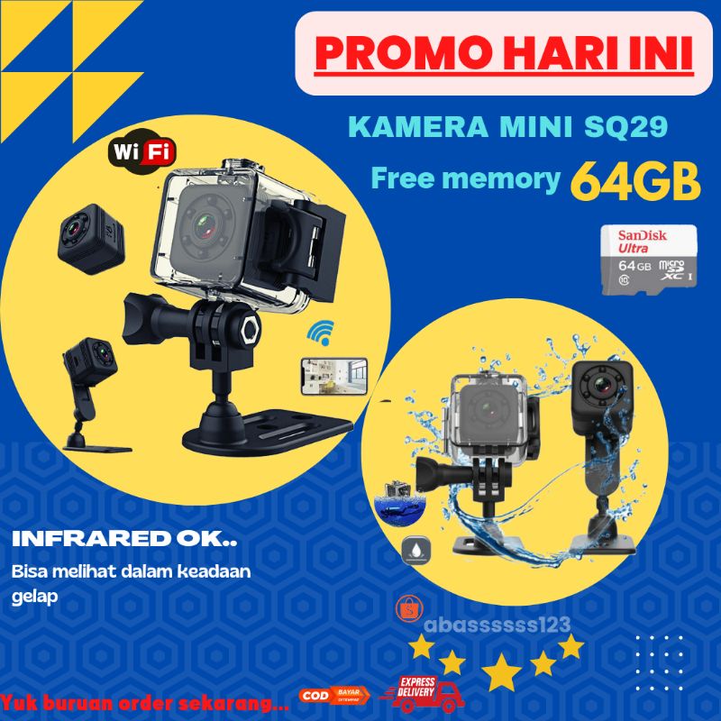 Kamera sq29 mini pengintai ANTI AIR FREE MEMORY (COD) bisa konek ke HP langsung