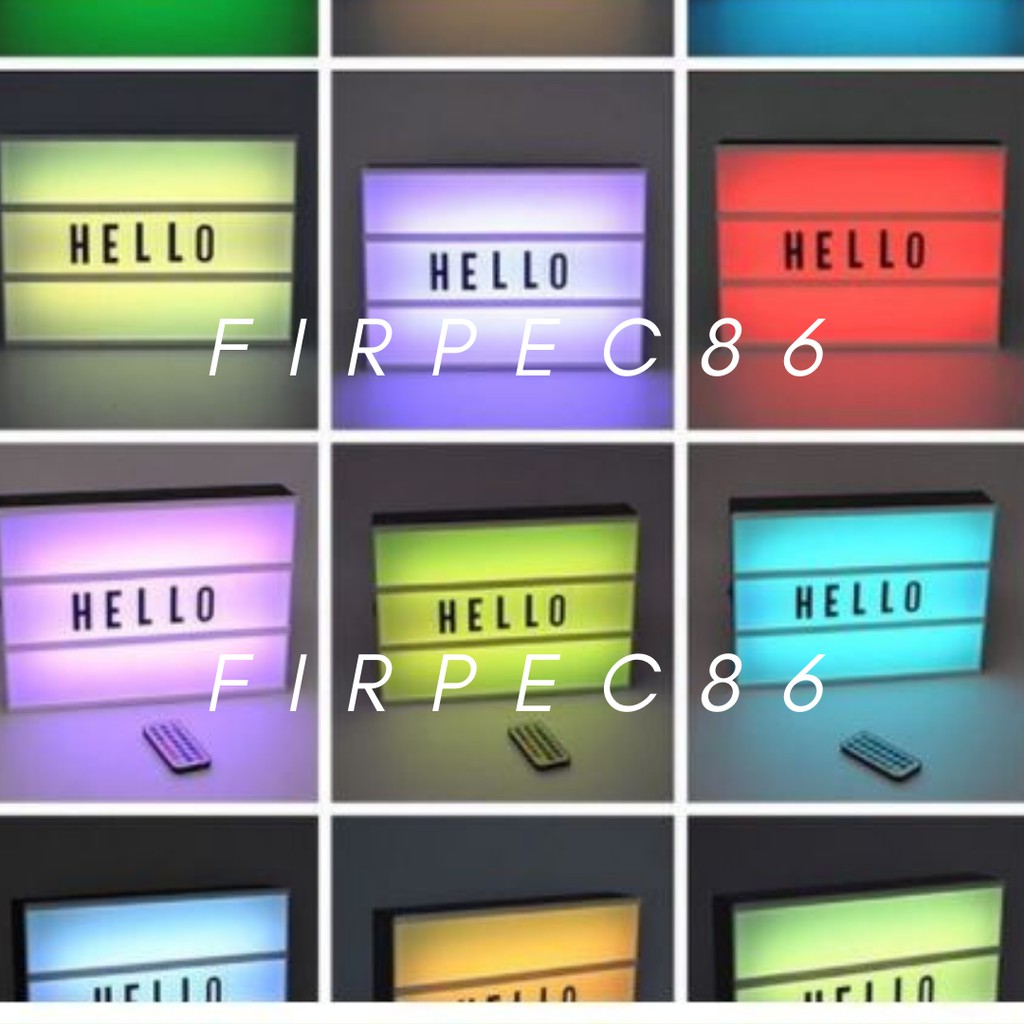 Lampu Hias  Letter Light Box Huruf A4 RGB Colorful / Cinematic Letter Box / DIY LED Cinema Box