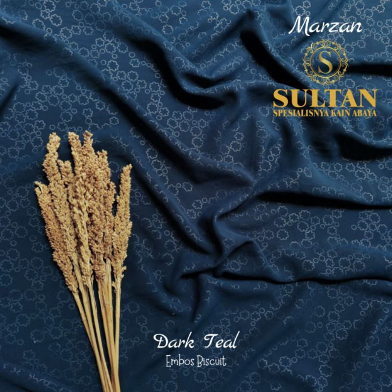 50CM EMBOS BISCUIT MAZEN DARK TEAL KAIN SULTAN (MEREK LAMA: MARZAN)