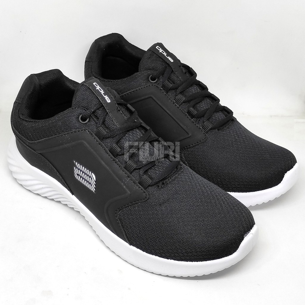 FIURI - Ando Original - WALDORF 38-43 Hitam Putih - Sepatu Kets Pria - Sepatu Sneakers Pria - Sepatu Olahraga Sport Pria - Sepatu Casual - Sepatu Jogging Lari Fitness Gym Senam Pria - Sepatu Sekolah Bertali SD SMP SMA - Fiuri