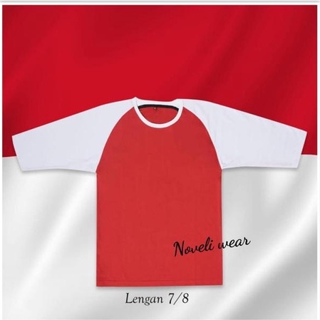Noveli Wear - Kaos Raglan Seragam Merah Putih Hari KEMERDEKAAN 17 AGUSTUS HUT RI Se INDONESIA