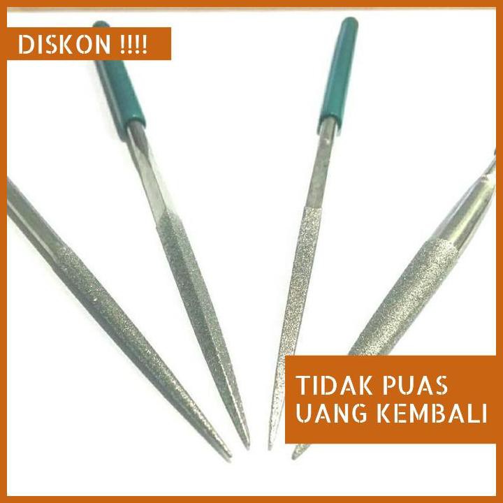 

TERLARIS KIKIR INTAN / DIAMOND NEEDLE FILE 5MM X 180MM SET ISI 4PCS BERKUALITAS